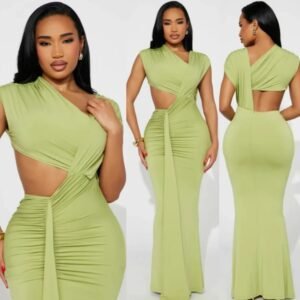dress-chartreuse-olive-white-black